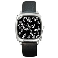 Dragonflies pattern Square Metal Watch