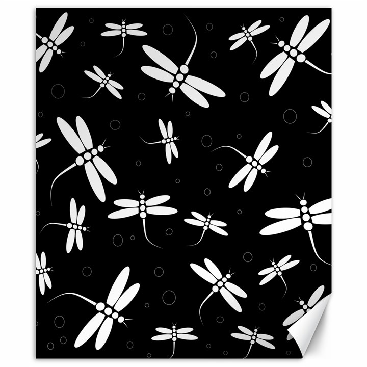 Dragonflies pattern Canvas 8  x 10 