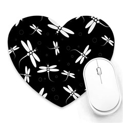 Dragonflies pattern Heart Mousepads