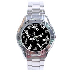 Dragonflies pattern Stainless Steel Analogue Watch