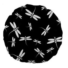 Dragonflies Pattern Large 18  Premium Round Cushions by Valentinaart