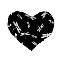 Dragonflies pattern Standard 16  Premium Heart Shape Cushions