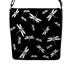 Dragonflies pattern Flap Closure Messenger Bag (L)