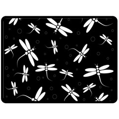 Dragonflies pattern Double Sided Fleece Blanket (Large) 