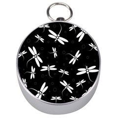 Dragonflies pattern Silver Compasses