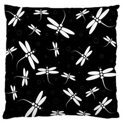 Dragonflies Pattern Large Flano Cushion Case (one Side) by Valentinaart