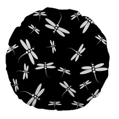 Dragonflies pattern Large 18  Premium Flano Round Cushions