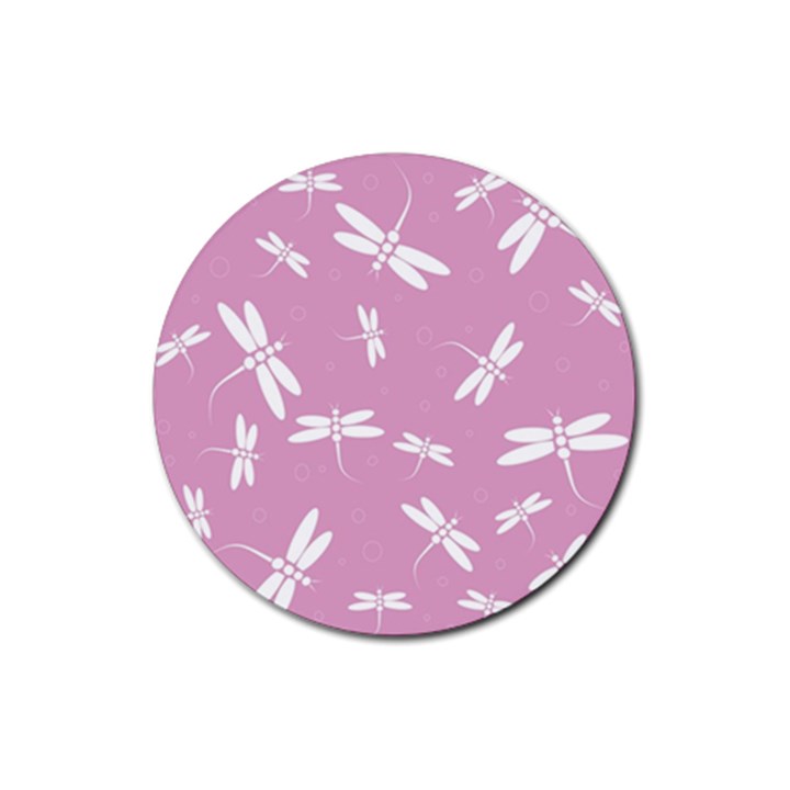 Dragonflies pattern Rubber Coaster (Round) 