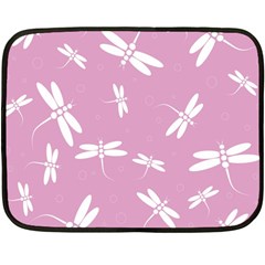 Dragonflies Pattern Fleece Blanket (mini) by Valentinaart