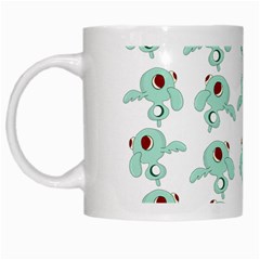 Squidward In Repose Pattern White Mugs by Valentinaart