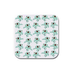 Squidward In Repose Pattern Rubber Square Coaster (4 Pack)  by Valentinaart