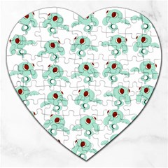 Squidward In Repose Pattern Jigsaw Puzzle (heart) by Valentinaart