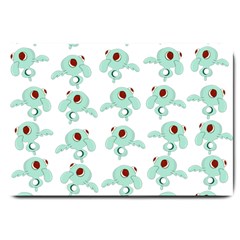 Squidward In Repose Pattern Large Doormat  by Valentinaart