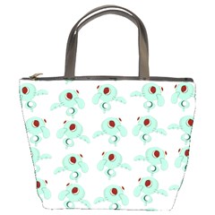 Squidward In Repose Pattern Bucket Bag by Valentinaart