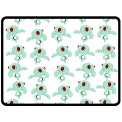 Squidward In Repose Pattern Fleece Blanket (large)  by Valentinaart