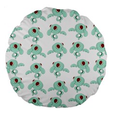 Squidward In Repose Pattern Large 18  Premium Round Cushions by Valentinaart