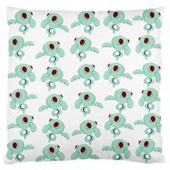 Squidward In Repose Pattern Large Flano Cushion Case (two Sides) by Valentinaart