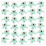 Squidward In Repose pattern Large Satin Scarf (Square) Front