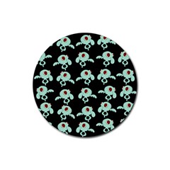 Squidward In Repose Pattern Rubber Round Coaster (4 Pack)  by Valentinaart