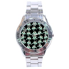 Squidward In Repose Pattern Stainless Steel Analogue Watch by Valentinaart