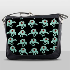 Squidward In Repose Pattern Messenger Bag by Valentinaart