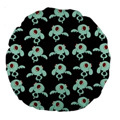 Squidward In Repose Pattern Large 18  Premium Round Cushions by Valentinaart