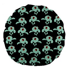 Squidward In Repose Pattern Large 18  Premium Flano Round Cushions by Valentinaart