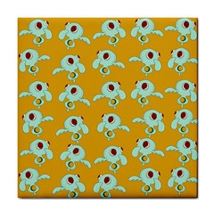 Squidward In Repose Pattern Tile Coasters by Valentinaart