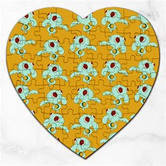 Squidward In Repose Pattern Jigsaw Puzzle (heart) by Valentinaart