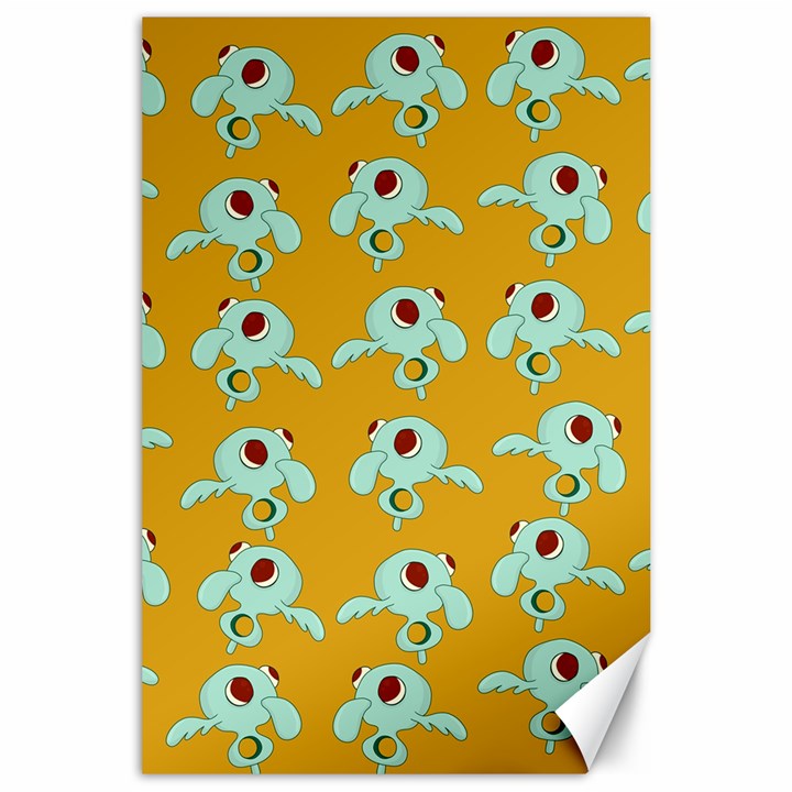 Squidward In Repose pattern Canvas 24  x 36 