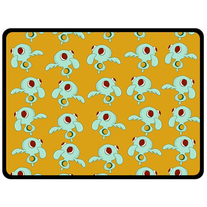 Squidward In Repose pattern Fleece Blanket (Large) 