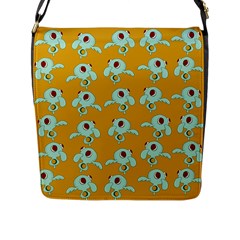 Squidward In Repose Pattern Flap Closure Messenger Bag (l) by Valentinaart