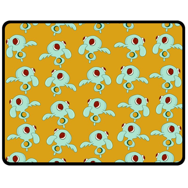 Squidward In Repose pattern Double Sided Fleece Blanket (Medium) 