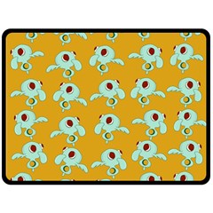 Squidward In Repose Pattern Double Sided Fleece Blanket (large)  by Valentinaart