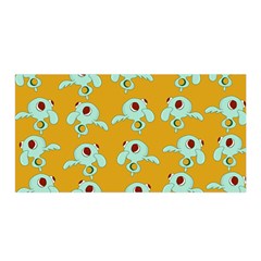 Squidward In Repose Pattern Satin Wrap by Valentinaart