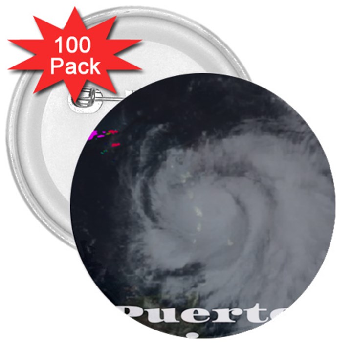 Survivor of Hurricane Maria Puerto Rico 3  Buttons (100 pack) 