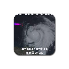 Survivor Of Hurricane Maria Puerto Rico Rubber Coaster (square)  by StarvingArtisan