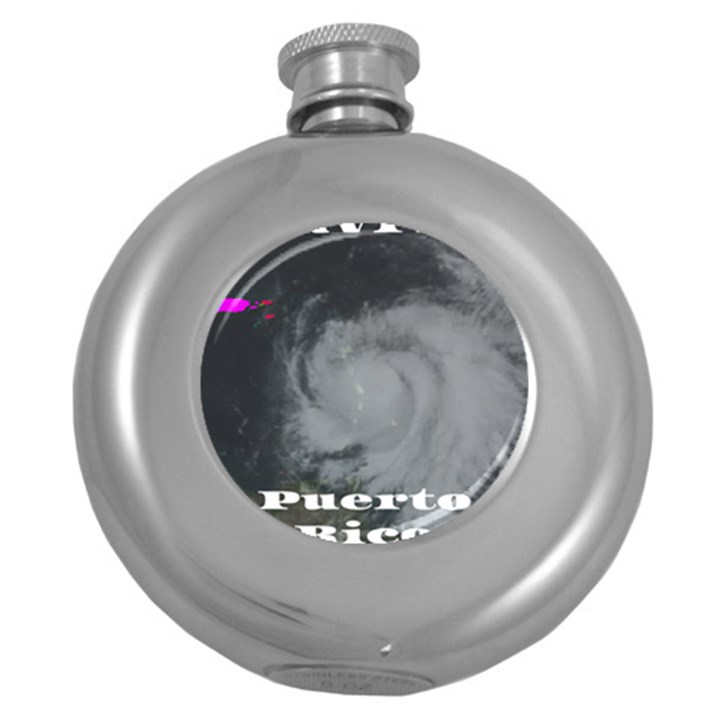 Survivor of Hurricane Maria Puerto Rico Round Hip Flask (5 oz)