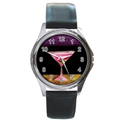 Cosmo Cocktails Round Metal Watch by StarvingArtisan