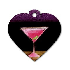 Cosmo Cocktails Dog Tag Heart (two Sides) by StarvingArtisan