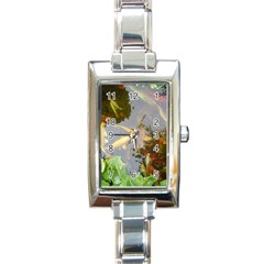 Koi Fish Pond Rectangle Italian Charm Watch by StarvingArtisan