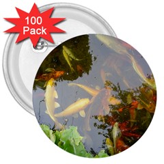 Koi Fish Pond 3  Buttons (100 Pack)  by StarvingArtisan