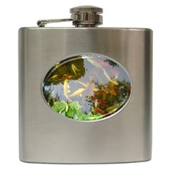 Koi Fish Pond Hip Flask (6 Oz) by StarvingArtisan