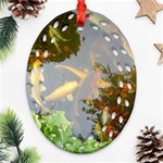 Koi Fish Pond Ornament (Oval Filigree) Front