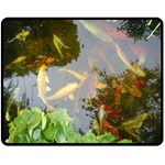 Koi Fish Pond Double Sided Fleece Blanket (Medium)  58.8 x47.4  Blanket Front