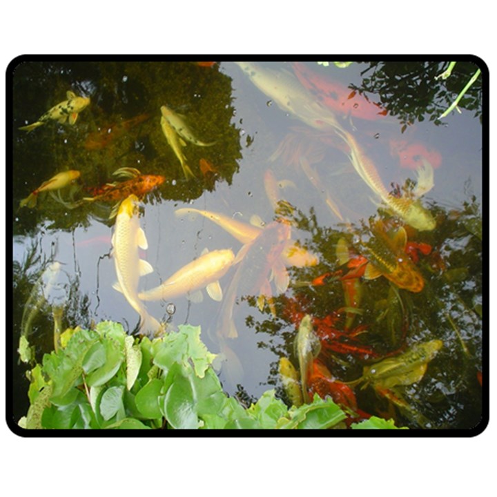 Koi Fish Pond Double Sided Fleece Blanket (Medium) 