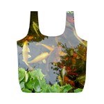 Koi Fish Pond Full Print Recycle Bag (M) Back