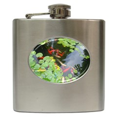 Koi Fish Pond Hip Flask (6 Oz) by StarvingArtisan