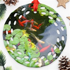 Koi Fish Pond Round Filigree Ornament (two Sides) by StarvingArtisan