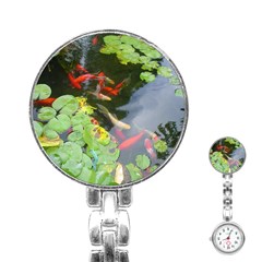 Koi Fish Pond Stainless Steel Nurses Watch by StarvingArtisan